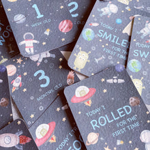 Load image into Gallery viewer, Astronaut Space Theme Milestone Cards - Set of 30
