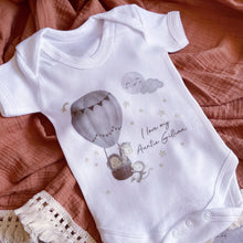 Load image into Gallery viewer, I love you Auntie babygrow / Sleepsuit Hot Air ballon