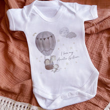 Load image into Gallery viewer, I love you Auntie babygrow / Sleepsuit Hot Air ballon