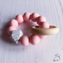 Load image into Gallery viewer, Newborn Mini Teether - Pink - Hopes, Dreams & Jellybeans
