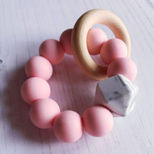 Load image into Gallery viewer, Newborn Mini Teether - Pink - Hopes, Dreams & Jellybeans