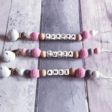 Load image into Gallery viewer, Personalised Crochet Dummy Clip - Pink