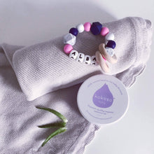 Load image into Gallery viewer, Personalised Silicone Teething Ring - Pink/Navy - Hopes, Dreams & Jellybeans