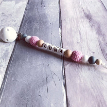 Load image into Gallery viewer, Personalised Crochet Dummy Clip - Pink