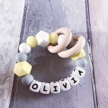 Load image into Gallery viewer, Personalised Silicone Teething Ring - Hopes, Dreams & Jellybeans