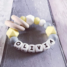 Load image into Gallery viewer, Personalised Silicone Teething Ring - Hopes, Dreams & Jellybeans