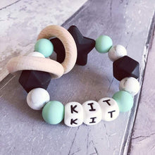 Load image into Gallery viewer, Personalised Silicone Star Teether - Hopes, Dreams & Jellybeans