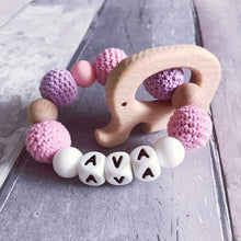 Load image into Gallery viewer, Personalised Elephant Teether - Hopes, Dreams & Jellybeans