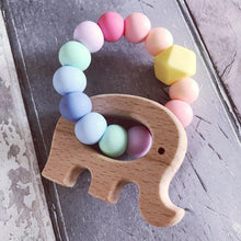 Load image into Gallery viewer, Elephant Mini Teething Ring - Pastel Rainbow - Hopes, Dreams & Jellybeans