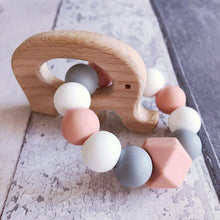 Load image into Gallery viewer, Elephant Mini Teething Ring - Peach - Hopes, Dreams & Jellybeans