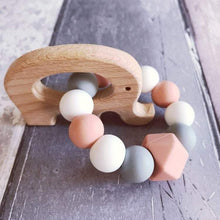 Load image into Gallery viewer, Elephant Mini Teething Ring - Peach - Hopes, Dreams & Jellybeans