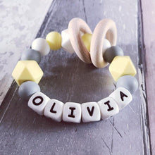 Load image into Gallery viewer, Personalised Silicone Teething Ring - Hopes, Dreams & Jellybeans