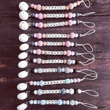 Load image into Gallery viewer, Personalised Crochet Dummy Clip - Blue - Hopes, Dreams & Jellybeans