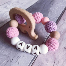 Load image into Gallery viewer, Personalised Elephant Teether - Hopes, Dreams & Jellybeans