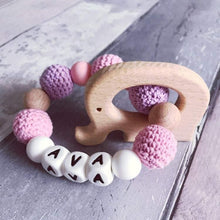 Load image into Gallery viewer, Personalised Elephant Teether - Hopes, Dreams & Jellybeans