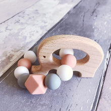 Load image into Gallery viewer, Elephant Mini Teething Ring - Peach - Hopes, Dreams & Jellybeans