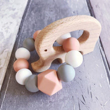 Load image into Gallery viewer, Elephant Mini Teething Ring - Peach - Hopes, Dreams & Jellybeans