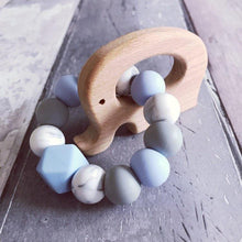 Load image into Gallery viewer, Elephant Mini Teething Ring - Baby blue - Hopes, Dreams & Jellybeans