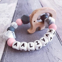 Load image into Gallery viewer, Personalised Elephant Teether - Hopes, Dreams & Jellybeans