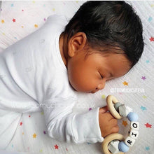 Load image into Gallery viewer, Personalised Blue Hue Silicone Teething Ring