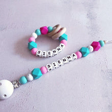 Load image into Gallery viewer, Personalised Silicone Teething Ring - Hopes, Dreams & Jellybeans