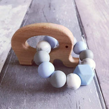 Load image into Gallery viewer, Elephant Mini Teething Ring - Baby blue - Hopes, Dreams & Jellybeans