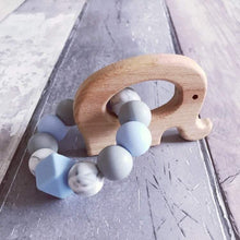 Load image into Gallery viewer, Elephant Mini Teething Ring - Baby blue - Hopes, Dreams & Jellybeans