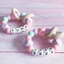 Load image into Gallery viewer, Personalised Silicone Teething Ring - Hopes, Dreams & Jellybeans