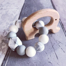Load image into Gallery viewer, Elephant Mini Teething Ring - Marble - Hopes, Dreams & Jellybeans
