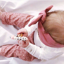 Load image into Gallery viewer, Personalised Silicone Teething Ring Pink and Pearl