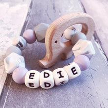 Load image into Gallery viewer, Personalised Elephant Teether - Hopes, Dreams & Jellybeans