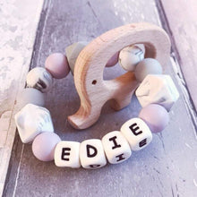 Load image into Gallery viewer, Personalised Elephant Teether - Hopes, Dreams & Jellybeans