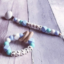 Load image into Gallery viewer, Dummy Clip and Teether Set - Baby Blue - Hopes, Dreams & Jellybeans