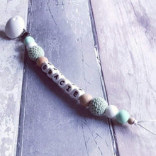 Load image into Gallery viewer, Personalised Crochet Dummy Clip - Mint - Hopes, Dreams & Jellybeans
