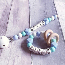 Load image into Gallery viewer, Dummy Clip and Teether Set - Baby Blue - Hopes, Dreams & Jellybeans