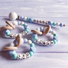 Load image into Gallery viewer, Dummy Clip and Teether Set - Baby Blue - Hopes, Dreams & Jellybeans