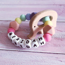 Load image into Gallery viewer, Personalised Elephant Teether - Rainbow