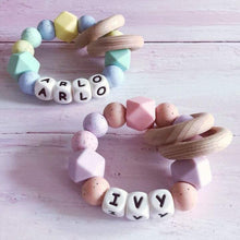 Load image into Gallery viewer, Personalised Silicone Teething Ring - Hopes, Dreams & Jellybeans