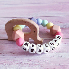 Load image into Gallery viewer, Personalised Elephant Teether - Rainbow