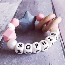 Load image into Gallery viewer, Personalised Silicone Star Teether - Hopes, Dreams & Jellybeans