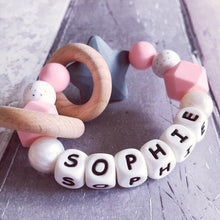 Load image into Gallery viewer, Personalised Silicone Star Teether - Hopes, Dreams & Jellybeans