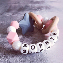 Load image into Gallery viewer, Personalised Silicone Star Teether - Hopes, Dreams & Jellybeans