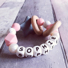 Load image into Gallery viewer, Personalised Silicone Star Teether - Hopes, Dreams & Jellybeans