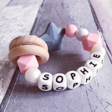 Load image into Gallery viewer, Personalised Silicone Star Teether - Hopes, Dreams & Jellybeans