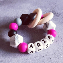 Load image into Gallery viewer, Personalised Silicone Teething Ring - Hopes, Dreams & Jellybeans