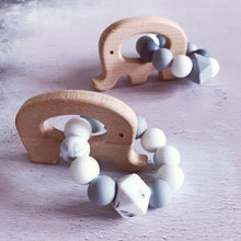 Load image into Gallery viewer, Elephant Mini Teething Ring - Grey - Hopes, Dreams & Jellybeans
