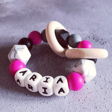 Load image into Gallery viewer, Personalised Silicone Teething Ring - Hopes, Dreams & Jellybeans