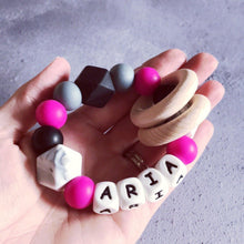 Load image into Gallery viewer, Personalised Silicone Teething Ring - Hopes, Dreams & Jellybeans