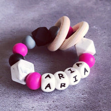 Load image into Gallery viewer, Personalised Silicone Teething Ring - Hopes, Dreams & Jellybeans
