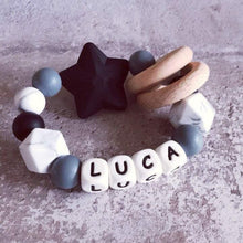 Load image into Gallery viewer, Dummy Clip and Teether Set - Black/Grey - Hopes, Dreams & Jellybeans